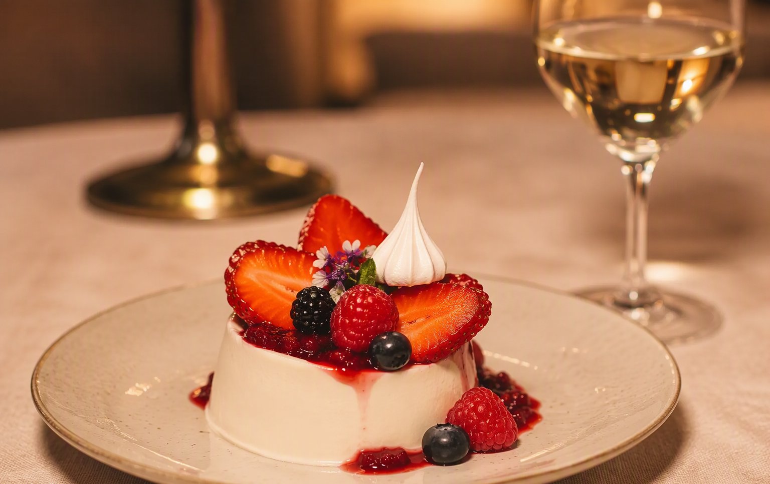 Panna cotta con fragole